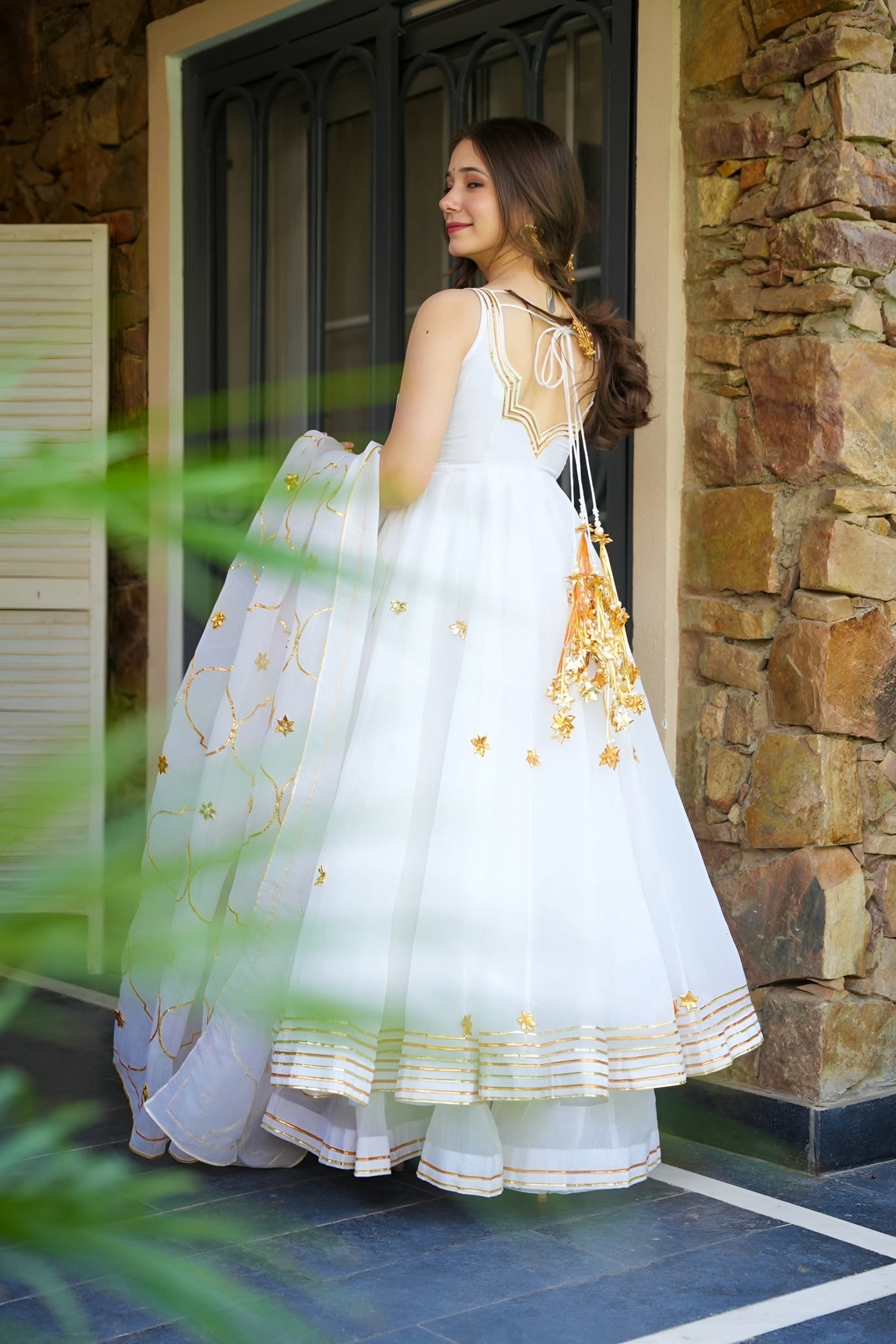 Yash Enterprise White Faux Georgette Party Wear Embroidery Suit Set - Distacart