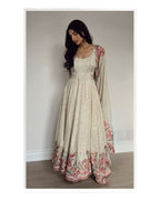 Yash Enterprise Off White Vichitra Silk Embroidery Party Wear Suit - Distacart