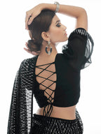 Myra Black Georgette Embroidered Designer Lehenga - Distacart