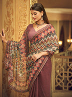 Myra Multicolour Gorgette Designer Saree - Distacart