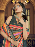 Myra Multicolour Gorgette Designer Saree - Distacart
