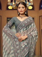 Myra Multicolour Gorgette Designer Saree - Distacart