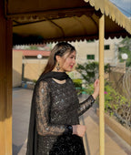 Yash Enterprise Black Fux Georgett Party Wear Salwar Suit - Distacart
