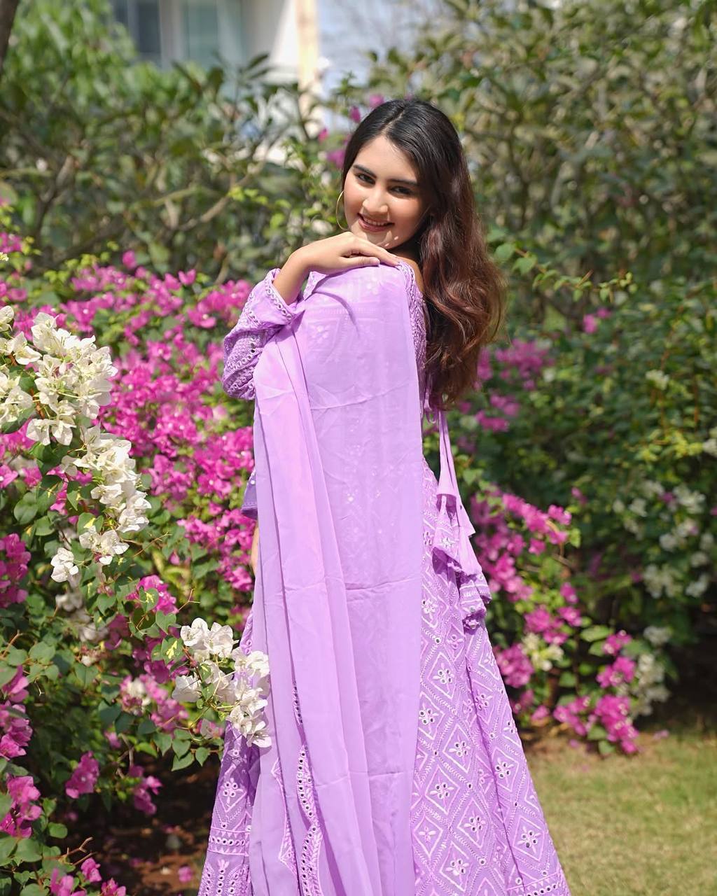 Yash Enterprise Purple Heavy Chinon Embroidery Party Wear Suit - Distacart