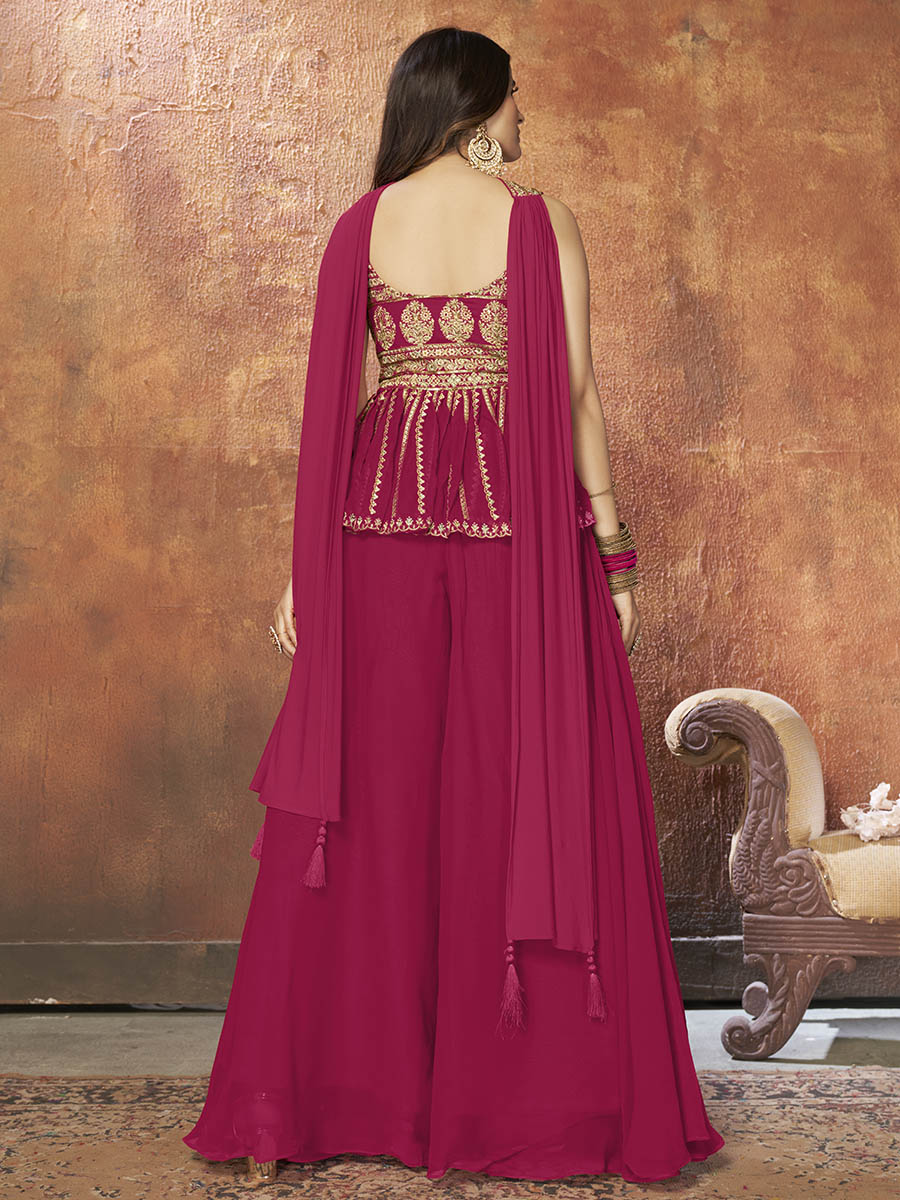Myra Pink Georgette Embroidered Designer Suit