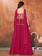 Myra Pink Georgette Embroidered Designer Suit