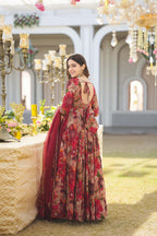 Yash Enterprise Multicolor Georgette Salwar Suit Floral Printed And Sequin Embroidery - Distacart