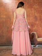Myra Pink Georgette Embroidered Designer Suit