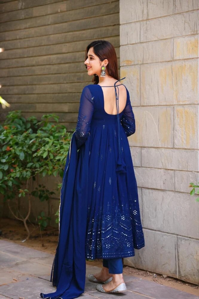 Yash Enterprise Whispering Breeze Georgette Embroidered Suit Set - Distacart