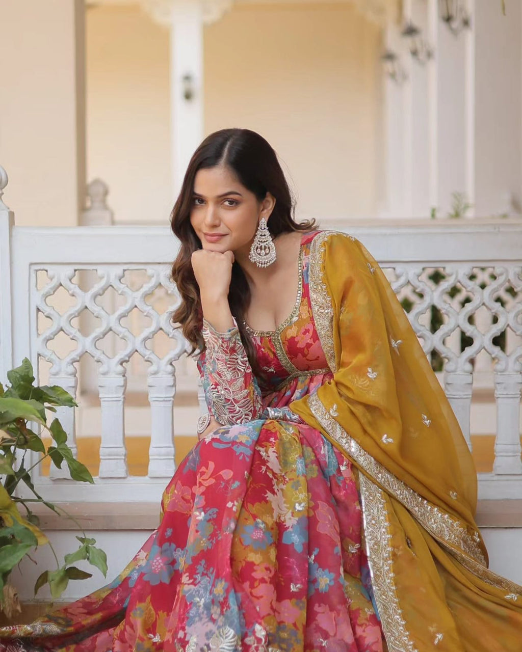 Yash Enterprise Pink Faux Georgette With Digital Print Kurti And Dupatta Only - Distacart