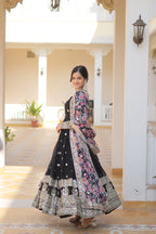 Yash Enterprise Black Georgette Embroidery Work Stiched Suit - Distacart
