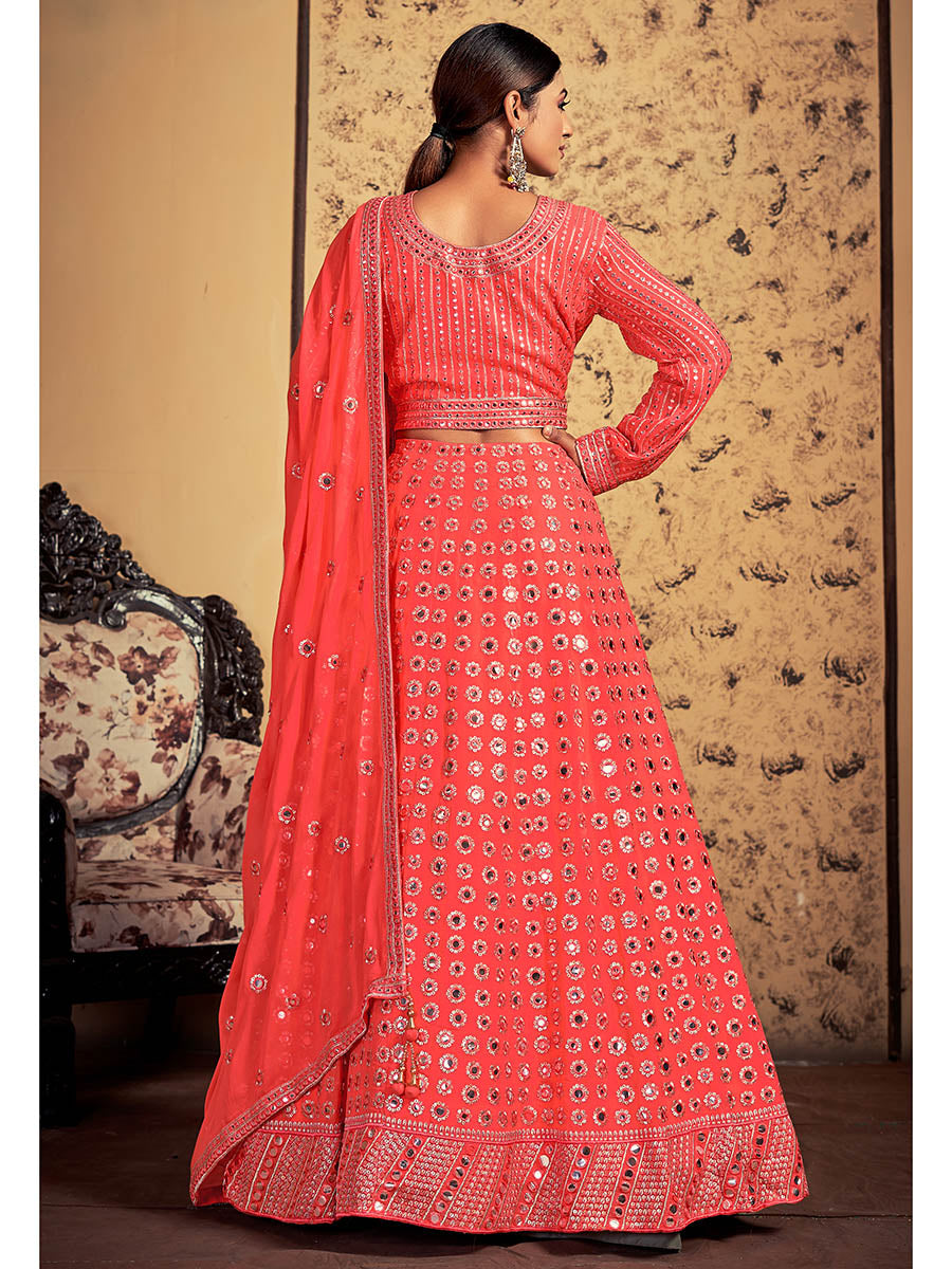 Myra Neon Art Silk Heavy Embroidered Designer Lehenga