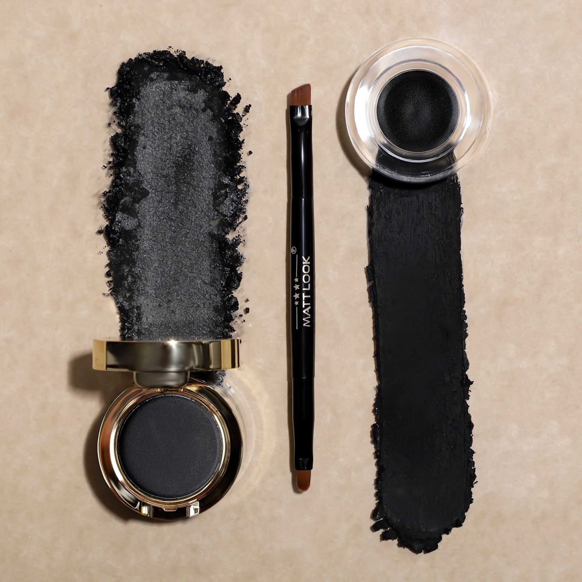Matt Look Fashion Eye Makeup 24Hr Stay Gel Kajal & Cake Eyeliner - Black