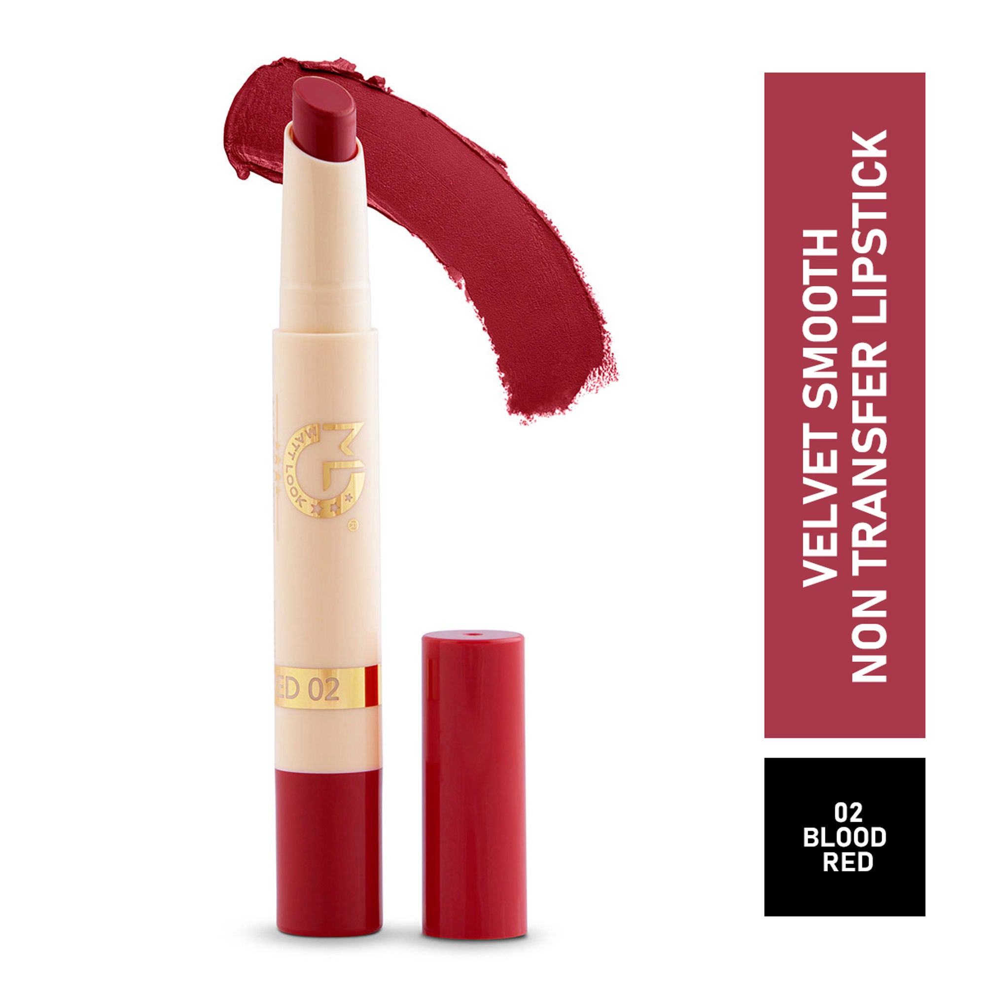 Matt Look Velvet Smooth Non Transfer Lipstick - Blood Red
