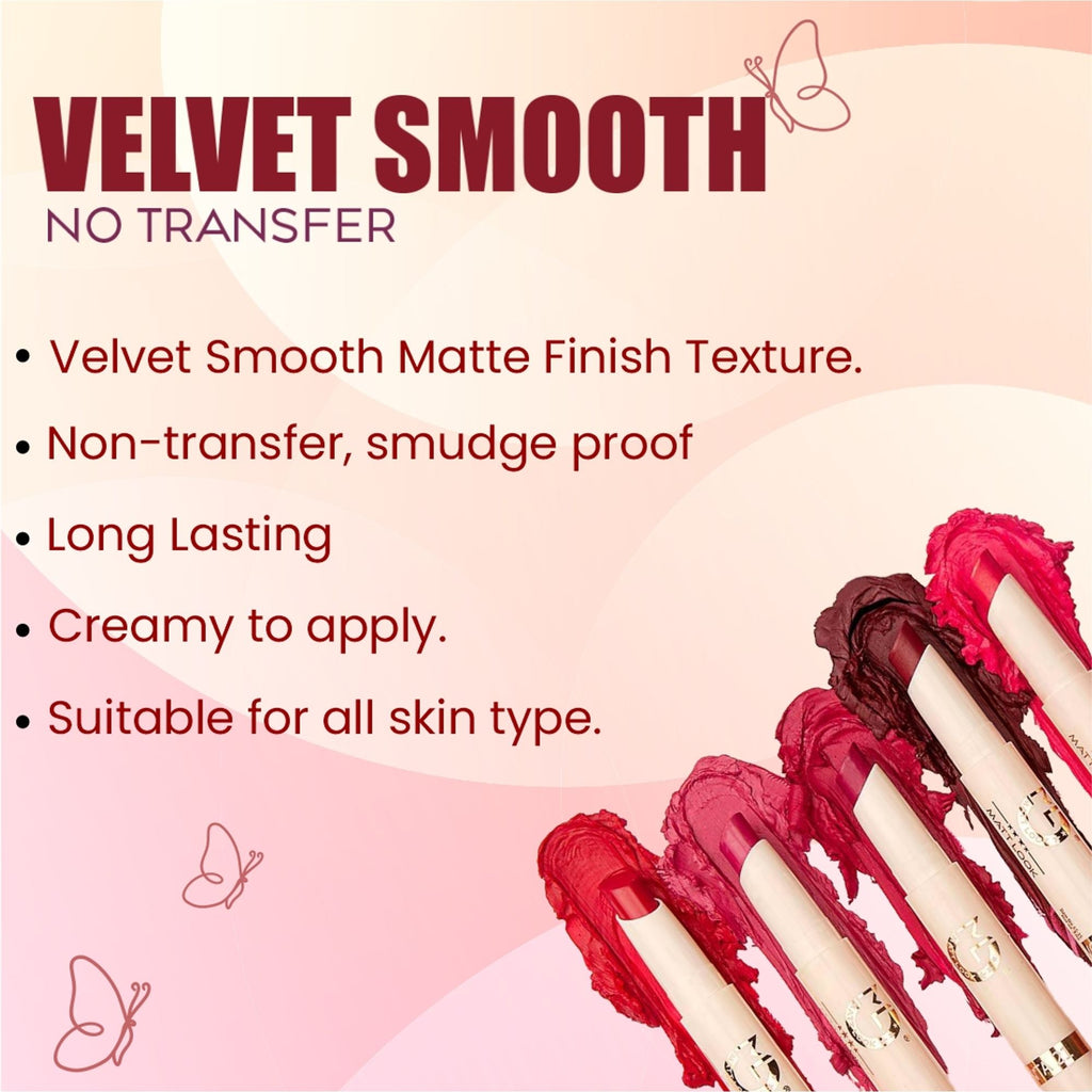 Matt Look Velvet Smooth Non Transfer Lipstick - Ruby Woo