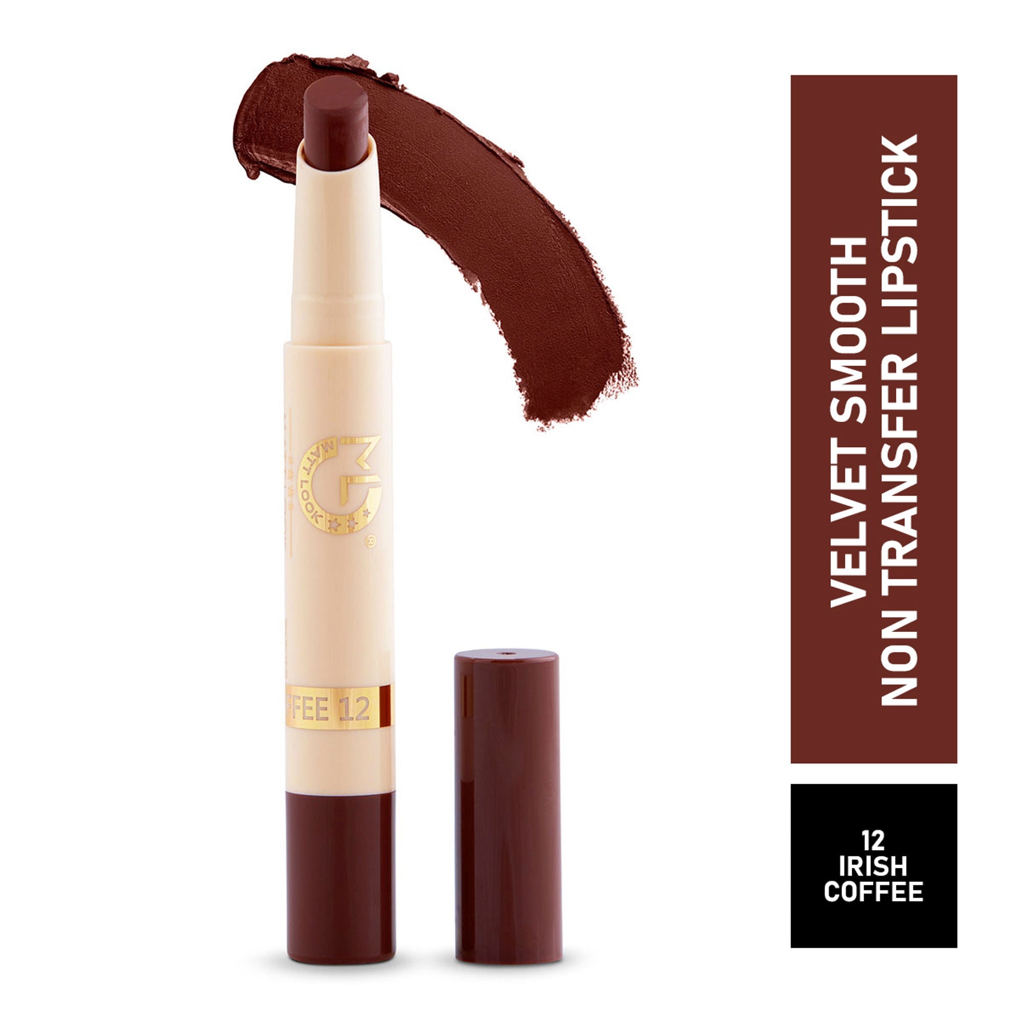 Matt Look Velvet Smooth Non Transfer Lipstick - Irish Coffee