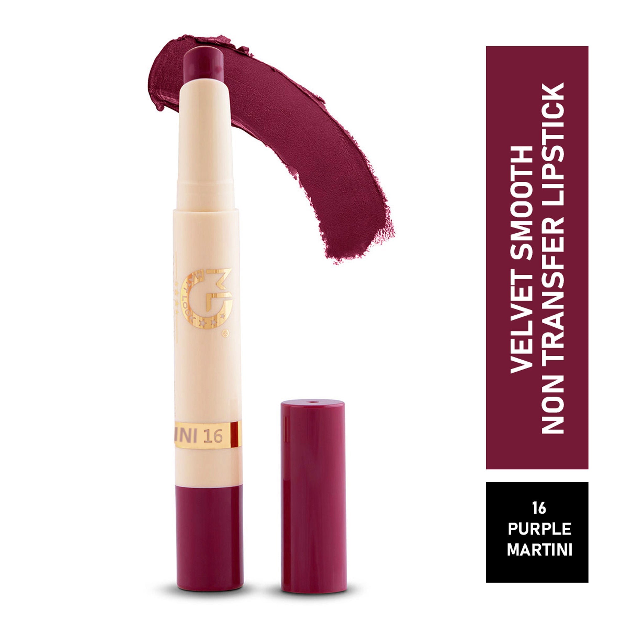 Matt Look Velvet Smooth Non Transfer Lipstick - Purple Martini