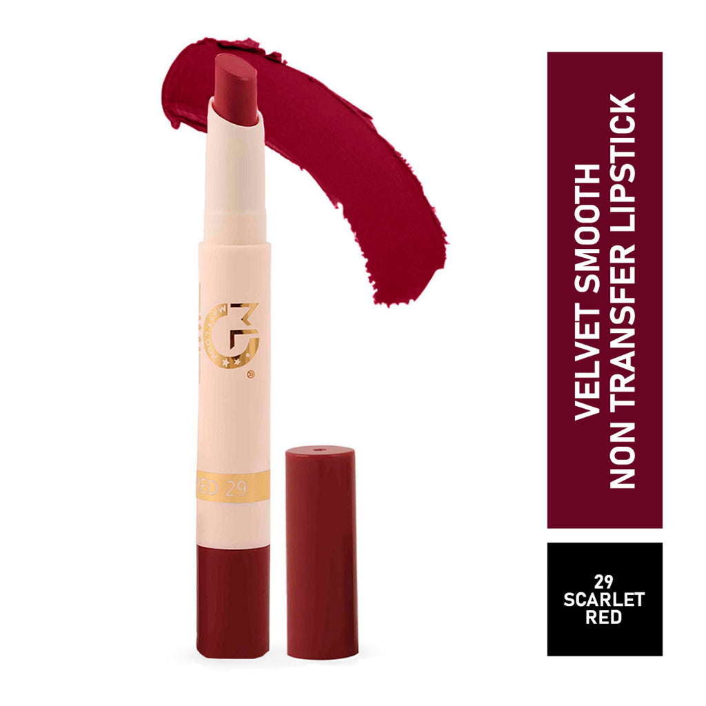 Matt Look Velvet Smooth Non Transfer Lipstick - Scarlet Red