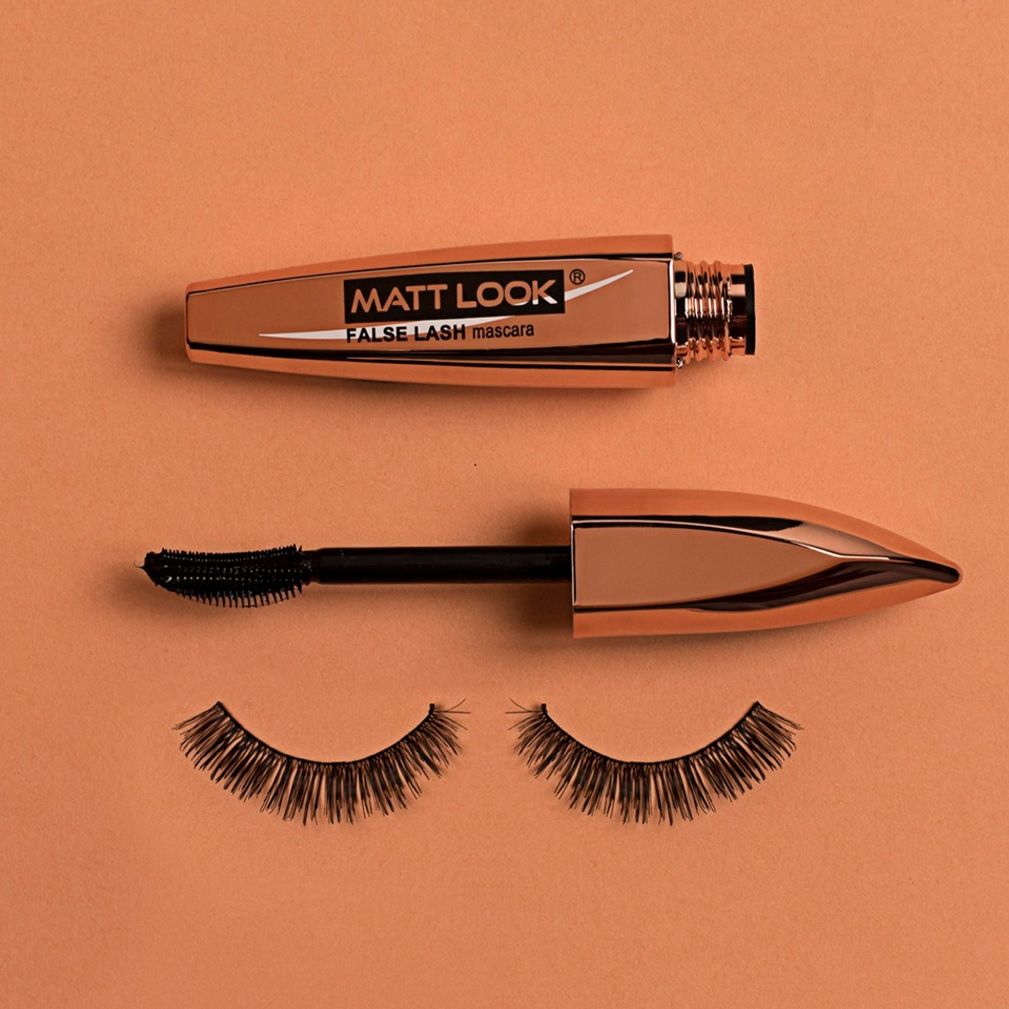 Matt Look Eye Makeup Curl & Volume Waterproof False Lash Mascara - Black - Distacart