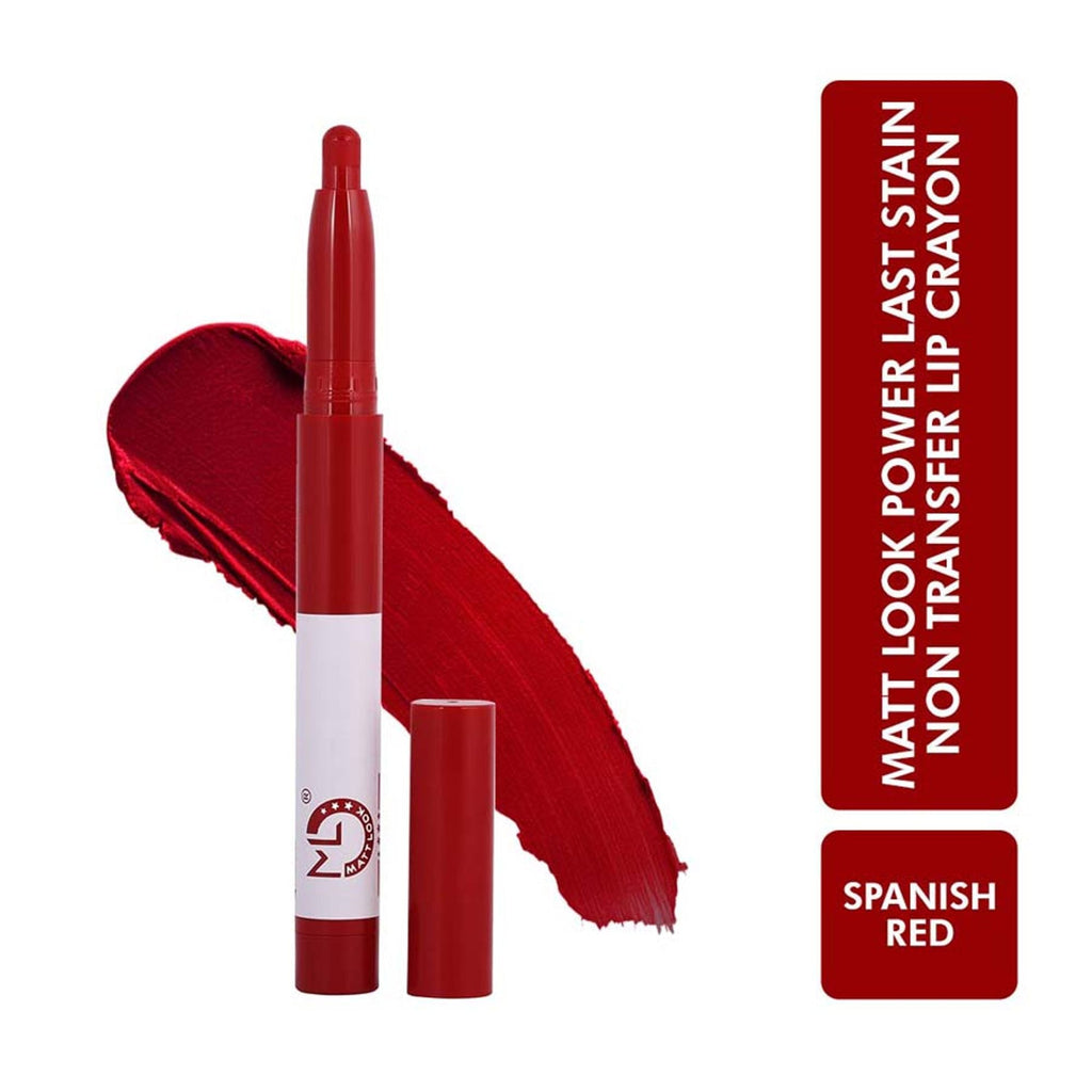 Matt Look Power Last Lip Stain Crayon Lipstick - Spanish Red