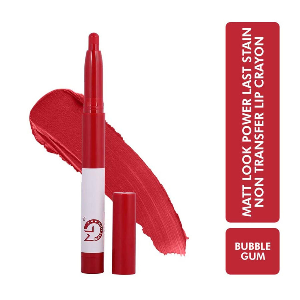 Matt Look Power Last Lip Stain Crayon Lipstick - Bubble Gum