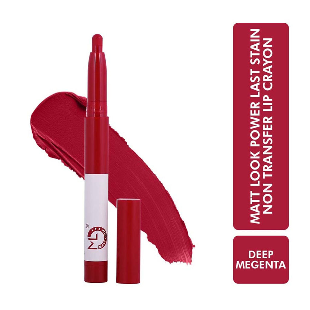 Matt Look Power Last Lip Stain Crayon Lipstick - Deep Magenta