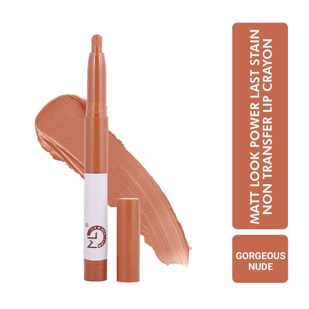 Matt Look Power Last Lip Stain Crayon Lipstick - Gorgeous Nude