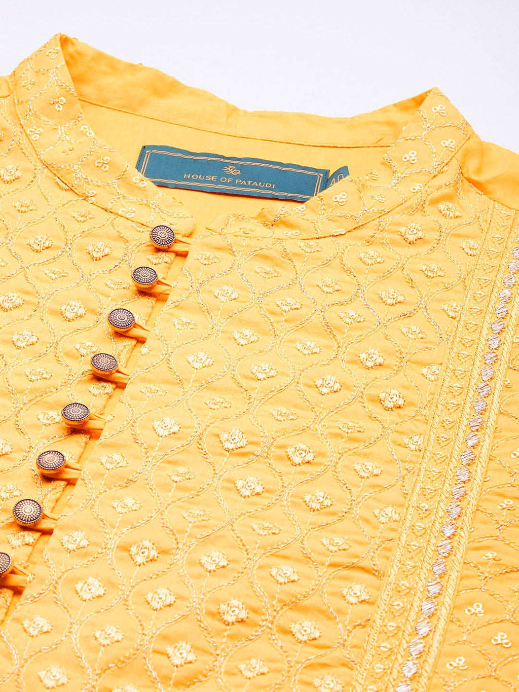House of Pataudi Jashn Sequinned Embroidered Straight Kurta
