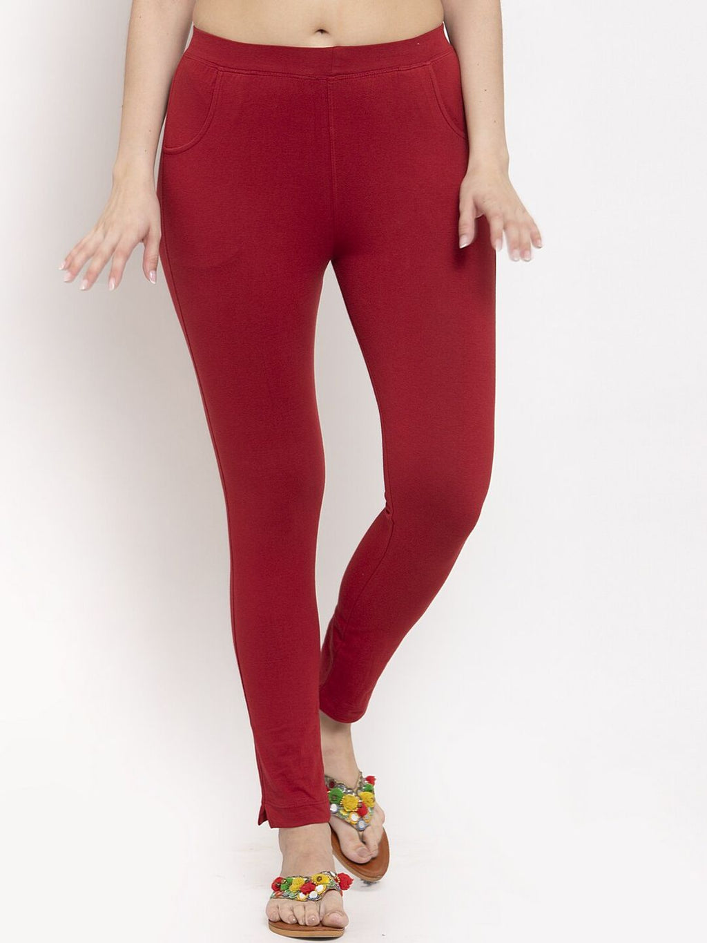 TAG 7 Women Pack Of 2 Solid Ankle-Length Leggings