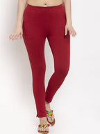 TAG 7 Women Pack Of 2 Solid Ankle-Length Leggings