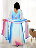 Joban Fashion Sky Kurta Set Georgette Sequence Embroidery Work - Distacart