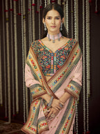 Myra Baby Pink Art Silk Heavy Embroidered Designer Saree - Distacart