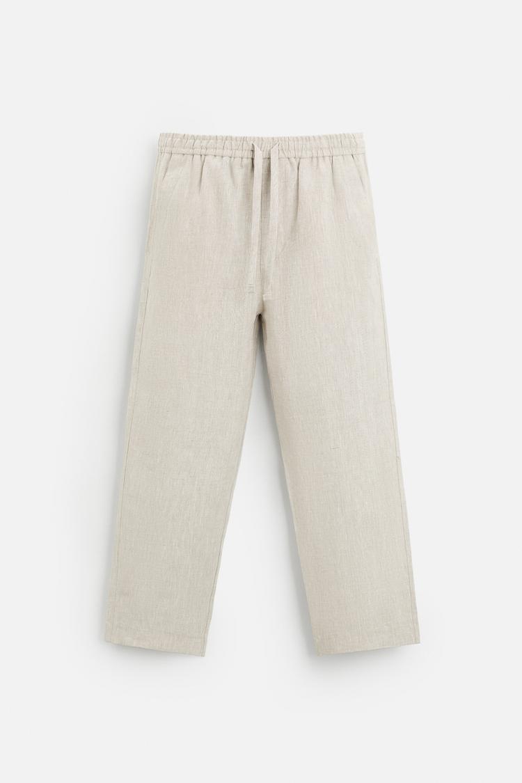 Fabmade Men’S Linen Pajama Combo – Beige & Black (Pack Of 2)