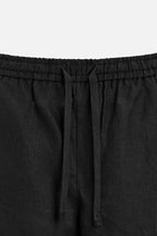 Fabmade Men’S Linen Pajama Combo – Beige & Black (Pack Of 2)