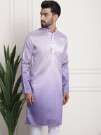 Sojanya Woven Design Mandarin Collar Silk Cotton Kurta