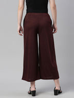 Souchii Women Brown Knitted Palazzos - Distacart