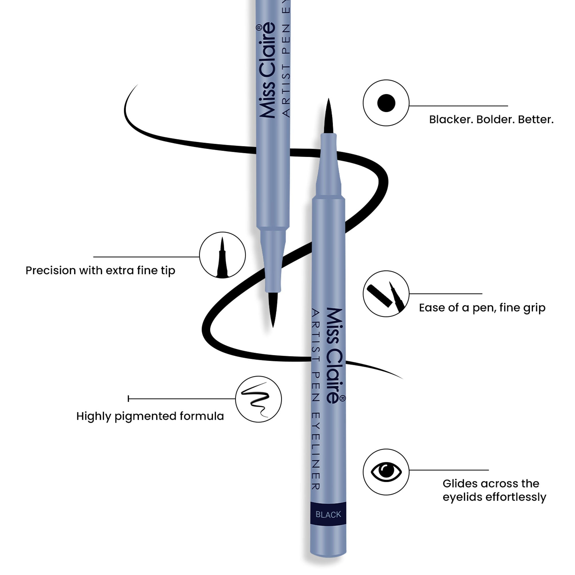 Miss Claire Artist Pen Eyeliner - Black