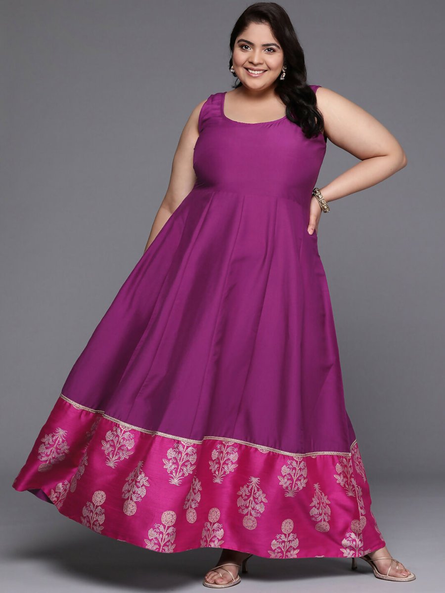 Ahalyaa Women's Traditional wear Ethnic Dress - Purple - Distacart