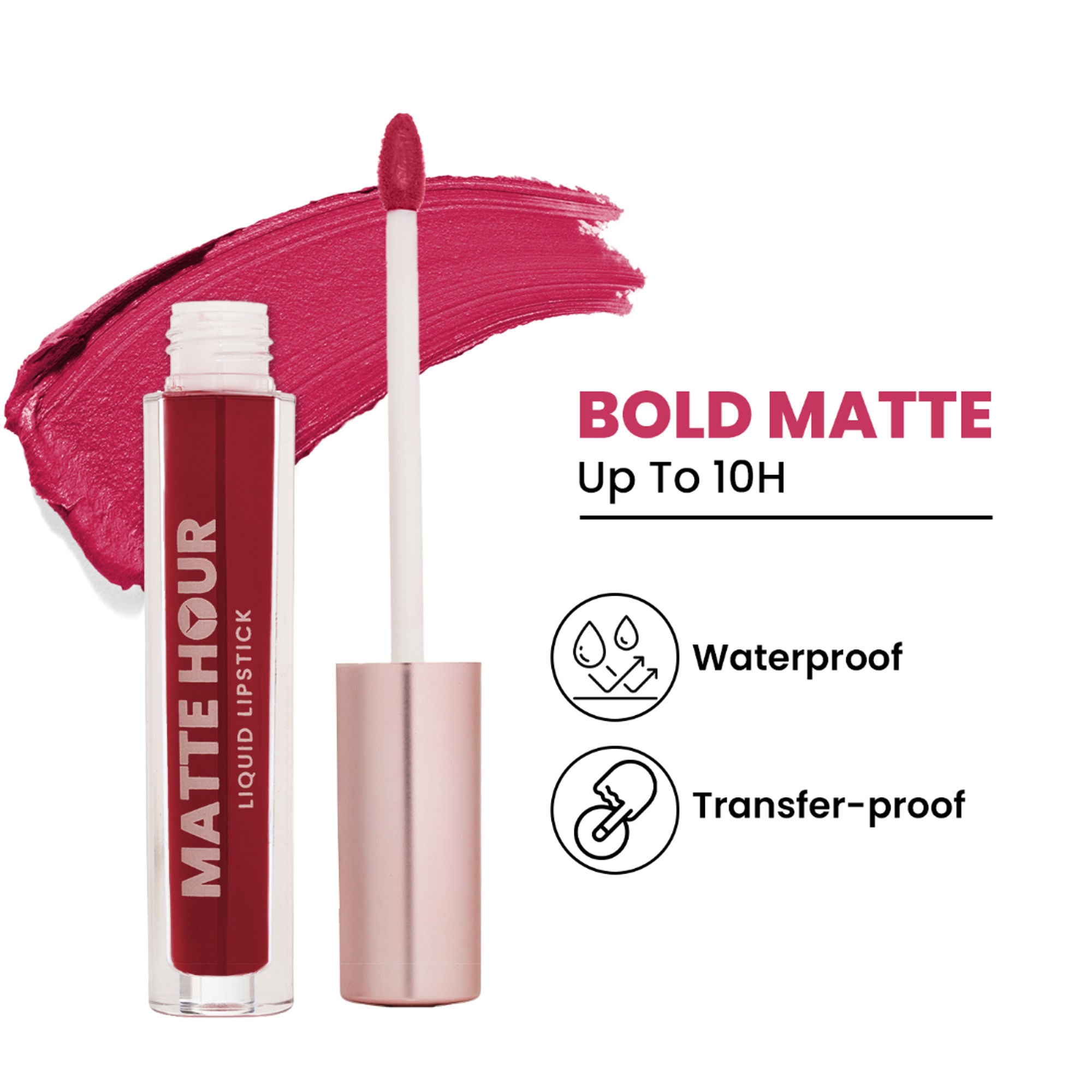 Swiss Beauty Matte Hour Waterproof Liquid Lipstick, Up To 10-Hour - 12 Strawberry Daiquiri - Distacart