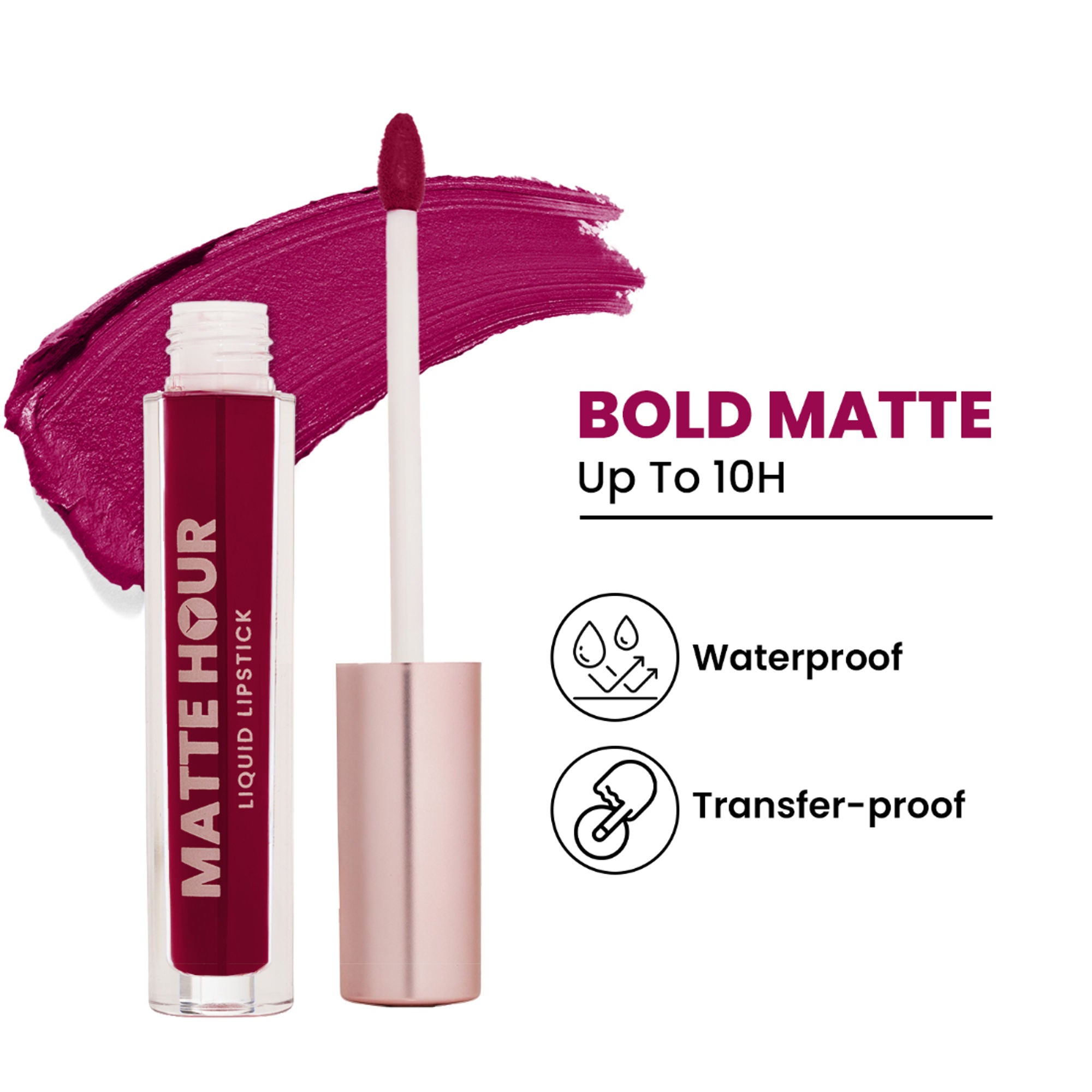 Swiss Beauty Matte Hour Waterproof Liquid Lipstick, Up To 10-Hour - 13 Sangria Splash - Distacart