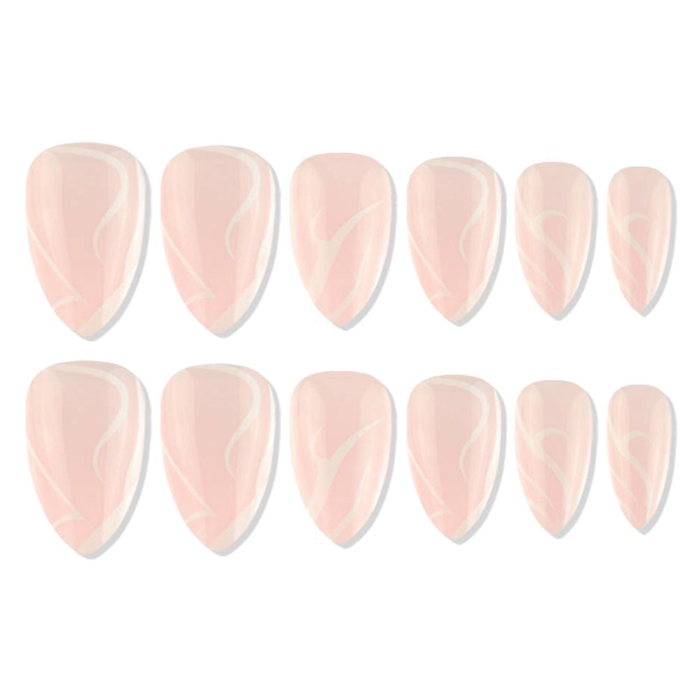 shills professional reusable press on nails almond spn688