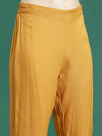 Sangria Mirror Work Embroidered Regular Gotta Patti A-Line Kurta With Trousers & Dupatta