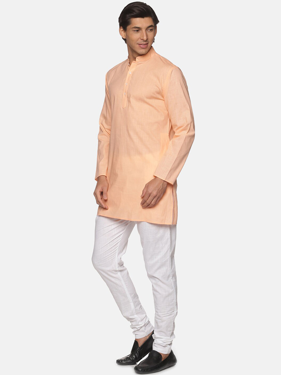 Sethukrishna Men Orange Striped Pure Cotton Kurta with Pyjamas - Distacart