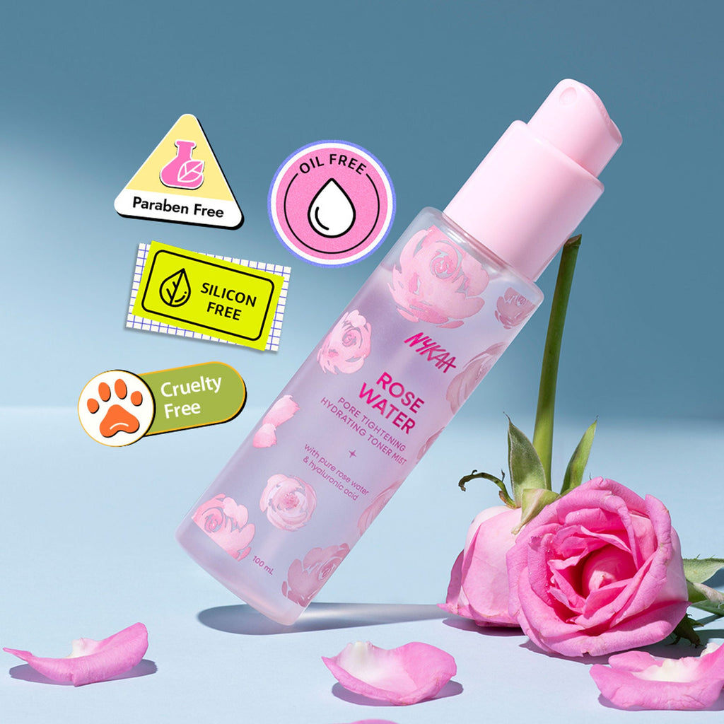 Nykaa Skin Rose Water Toner Mist with Hyaluronic Acid for Intense Hydration & Skin Barrier Repair - Rose Water and Hyaluronic Acid