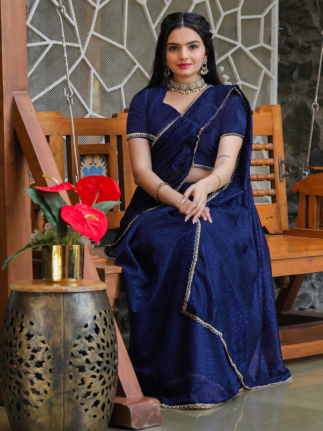 Tikhi Imli Woven Design Ready to Wear Saree - Distacart