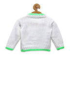 Chutput Kids Woollen Hand Knitted Turtle Design Sweater - White