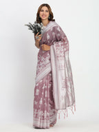 Shree Shyam Fashion Linen Cotton Sea Green Saree - Distacart