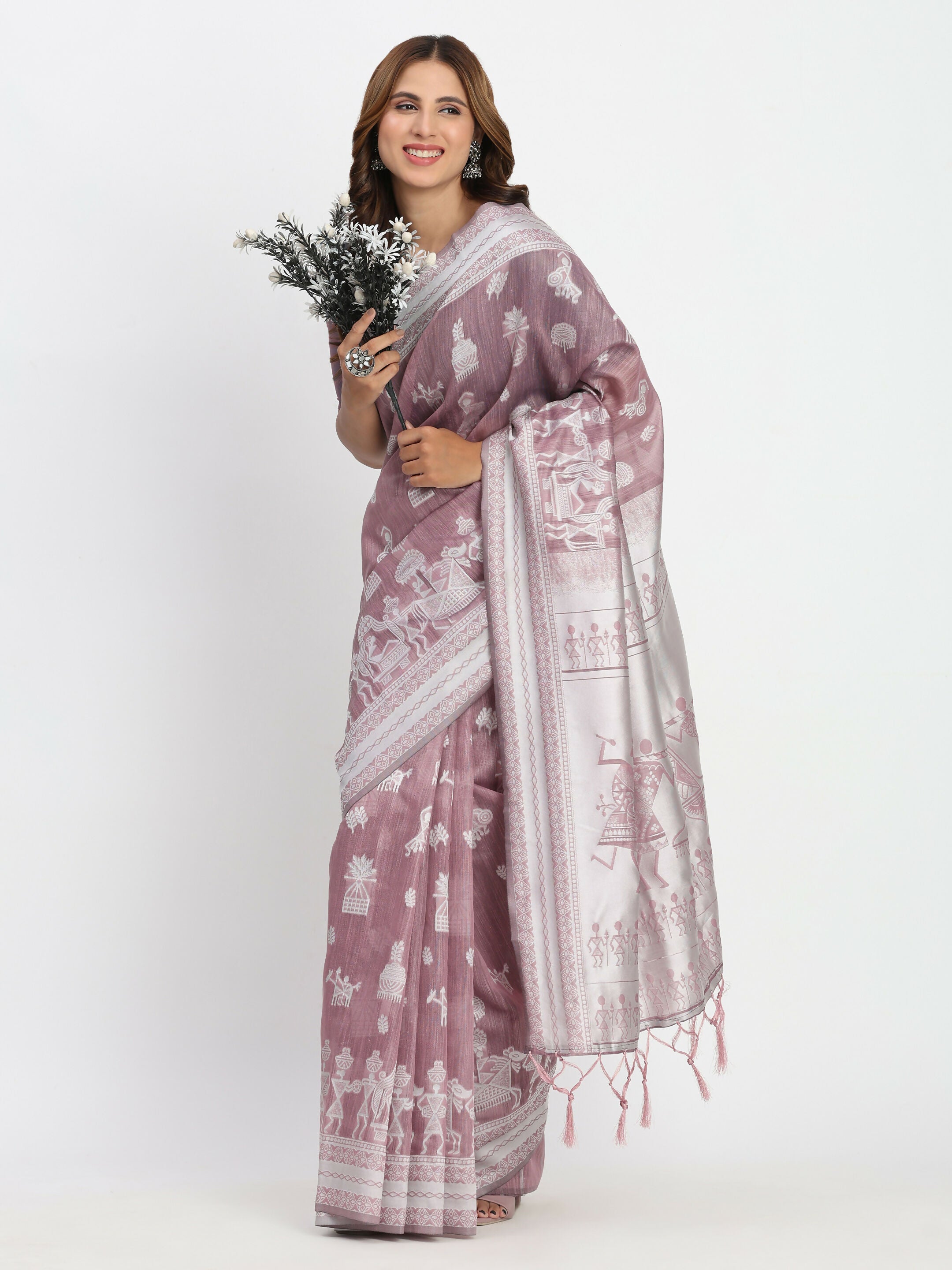 Shree Shyam Fashion Linen Cotton Sea Green Saree - Distacart