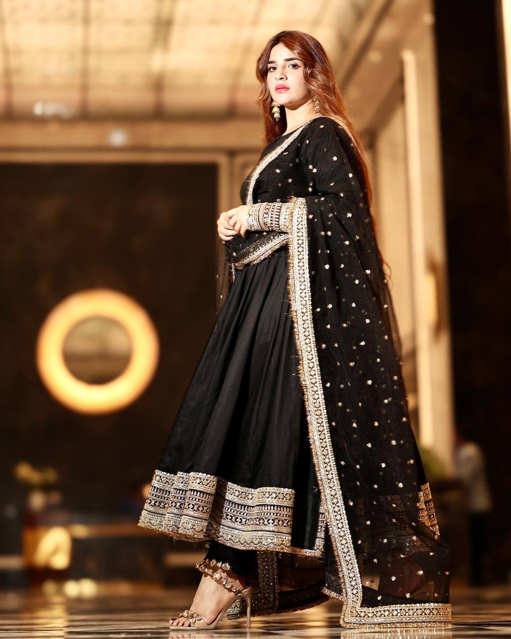 Yash Enterprise Black Rayon Cotton Embroidery Party Wear Suit Set - Distacart