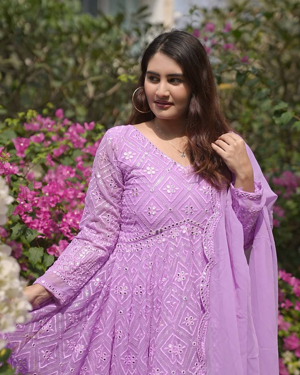 Yash Enterprise Purple Heavy Chinon Embroidery Party Wear Suit - Distacart